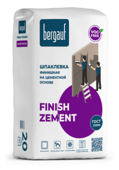 Бергауф Finish Zement 20 кг шпаклевка цем.белая д/нар,внутр.работ (64 шт/в пал)